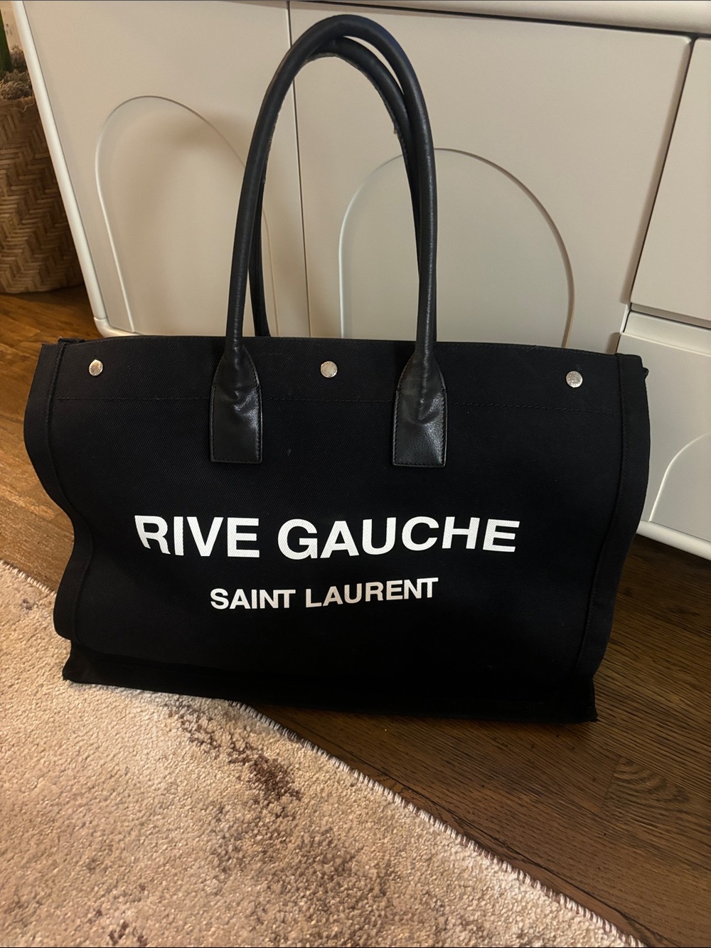 Saint Laurent Canvas Rive Gauche Tote w